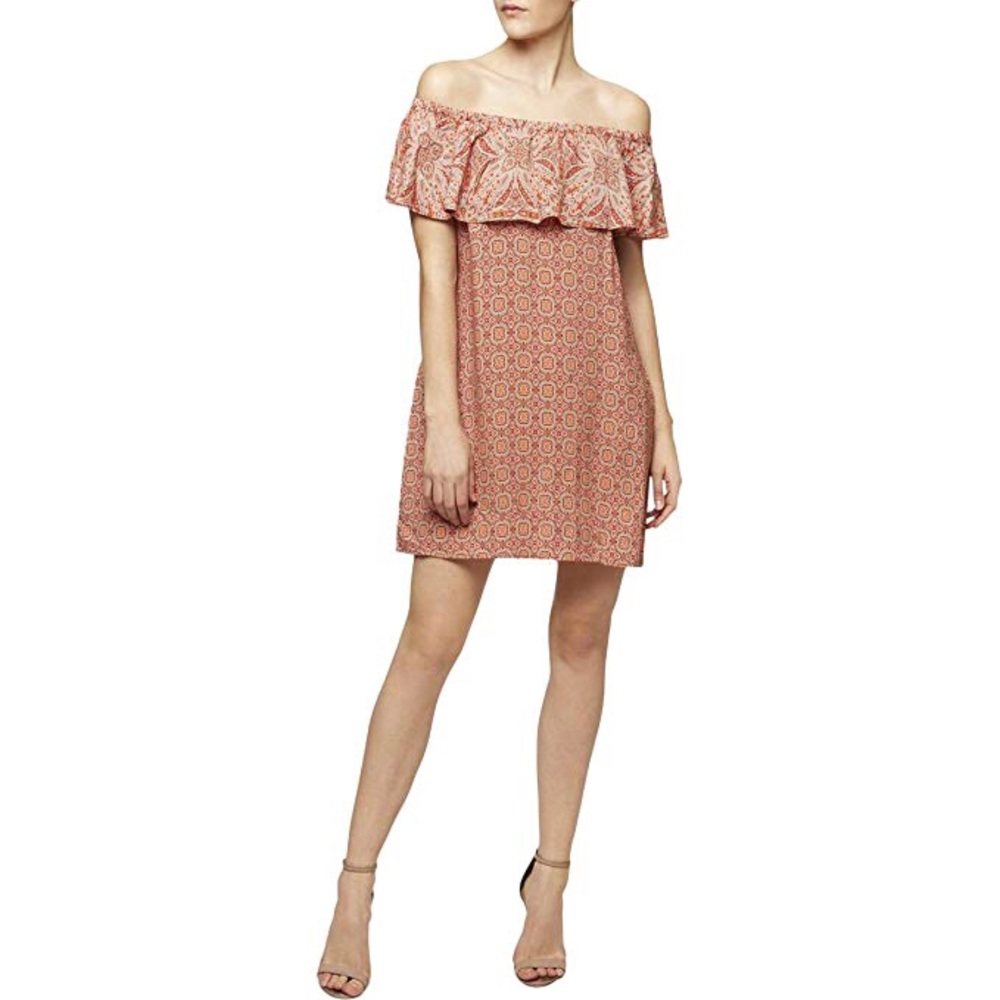 Sanctuary Misha Off Shoulder Dress Printed Sz M